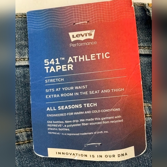 Levi's 541 Athletic Taper Stretch Jeans Men's Big & Tall Size 54x34 NWT - Picture 5 of 8